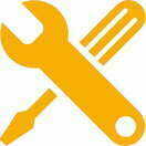 Icon image of screwdriver to represent Production flexibility
