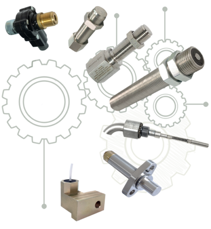 A group of various sensors manufactured by Magnetic Sensors Corp